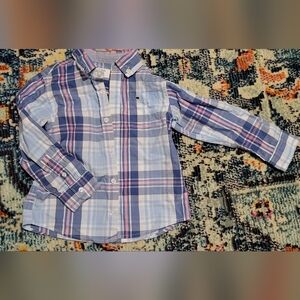 Crown & Ivy Blue and Pink Plaid Button Down Shirt
